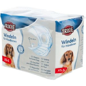 12 Stck. Trixie Hundewindeln für Hündinnen XS - S Taillenumfang 20 - 28 cm