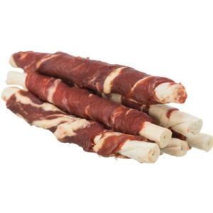 6 Stück Trixie Denta Fun Kaurollen für Hunde mit Rindfleisch und Fisch 12 cm - 70 g