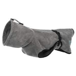 Trixie Bademantel für Hund Frottee Medium 50 cm grau