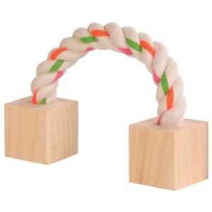 Trixie Baumwollspielzeug mit Holzklötzen für Nager 20 cm 