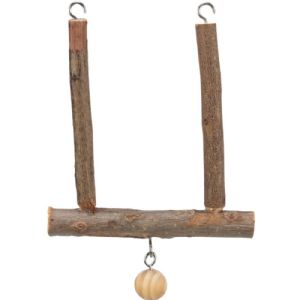 Trixie Vogelspielzeug Schaukel mit Glocke Rinde Holz 12 cm