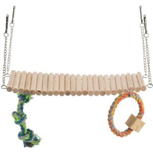Trixie Hängebrücke mit Seil und Spielzeug - 30 x 17 x 9 cm