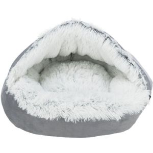 Trixie Höhlenbett Harvey für Hunde - grau-weiß - 55 cm Durchmesser