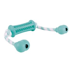 Trixie Hundespielzeug Denta Fun Stick mit Seil und Minzgeschmack - 9 cm