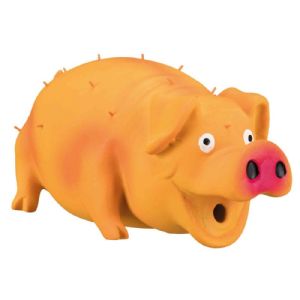 Trixie Hundespielzeug Schwein mit original Tiergeräuschen aus Latex - 21 cm