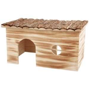 Trixie Kaninchen- und Meerschweinchenhaus Grete aus geflämmtem Holz 45 x 24 x 28 cm