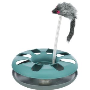 Trixie Katzenspielzeug Activity-Kreis mit Fellmaus und Ball 29 cm - ø 24 cm
