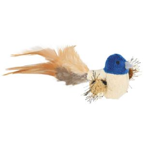 Trixie Katzenspielzeug Vogel mit Federn und Katzenminze 8 cm