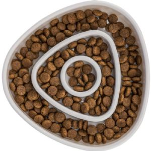 Trixie Slow Feeding Kunststoffnapf für Katzen 0.35 l - 15 x 15 cm - grau