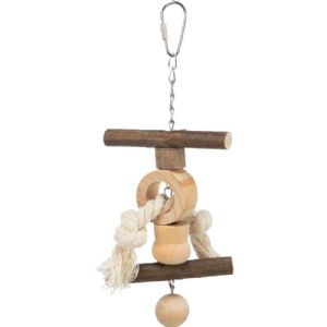 Trixie Wellensittich Nymphensittich Sittich Natural Living Spielzeug mit Kette und Seil 20 cm