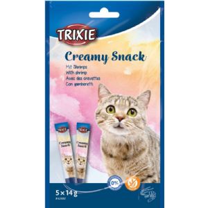 Trixie creme Katzen-Snacks mit Thunfisch und Garnelen, 5 x 14 g - glutenfrei