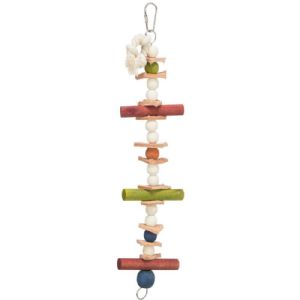Trixie Vogelbaum Spielzeug mit Leder und Perlen - 28 cm