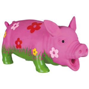 Trixie Hundespielzeug Schwein mit Blume - authentisches Geräusch  20 cm
