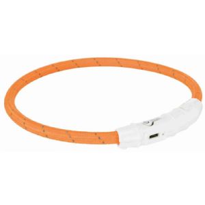 Trixie Flash Leuchtring USB für mittelgroße Hunde 45 cm orange
